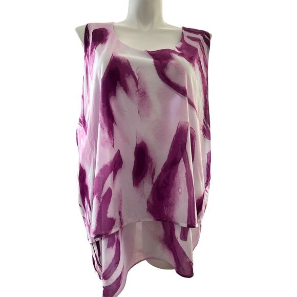 22/24 Lane Bryant Purple Sleeveless Layered Blouse - Picture 1 of 4